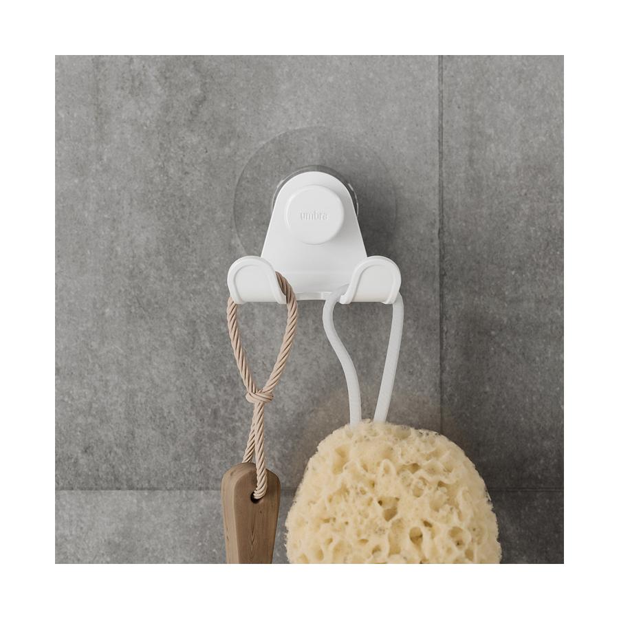 Umbra Flex Adhesive Double Hook White White