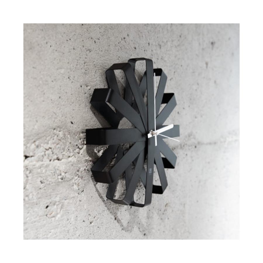 Umbra Ribbon Stainless Steel Wall Clock Black Black
