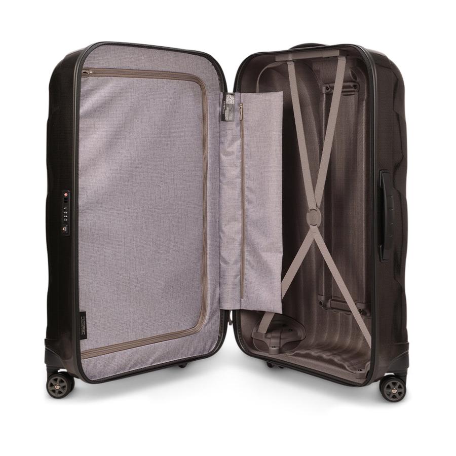 Samsonite C-Lite 75cm CURV Checked Suitcase Black Black