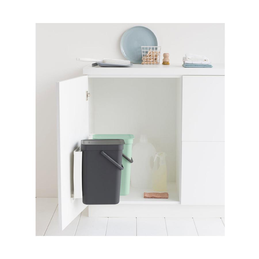 Brabantia Sort & Go Built-In Bin (2 x 12L) Jade Green/Grey Jade Green/Grey
