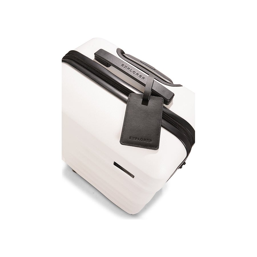 Explorer Leather Luggage Tag Black Black