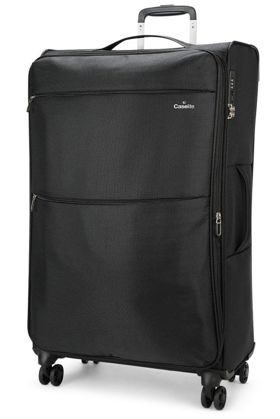 Caselite Ultra 80cm Softside Checked Suitcase Black