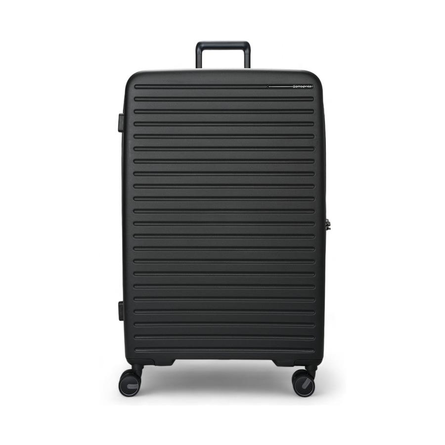 Samsonite Restackd 81cm Hardside Checked Suitcase Black Black