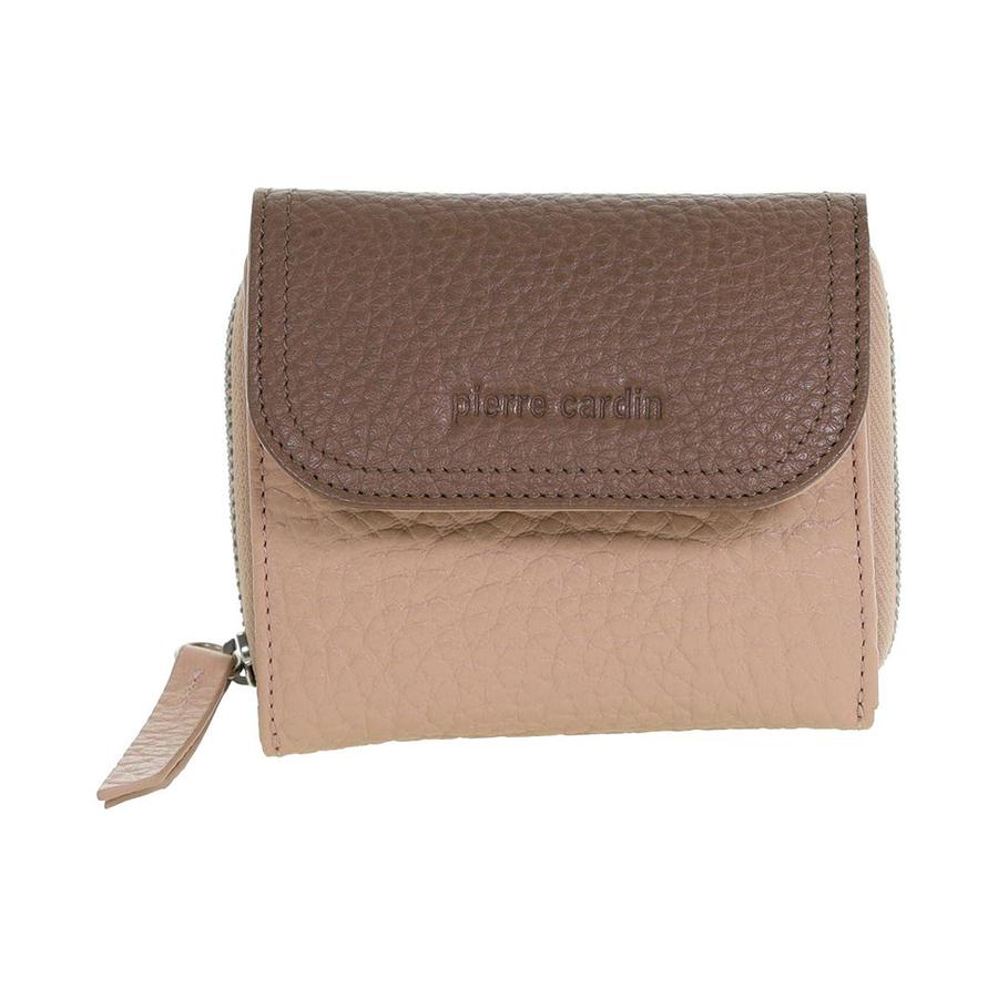 Pierre Cardin Toni Ladies Leather Tri-Fold Tab Wallet Blush/Taupe Blush/Taupe