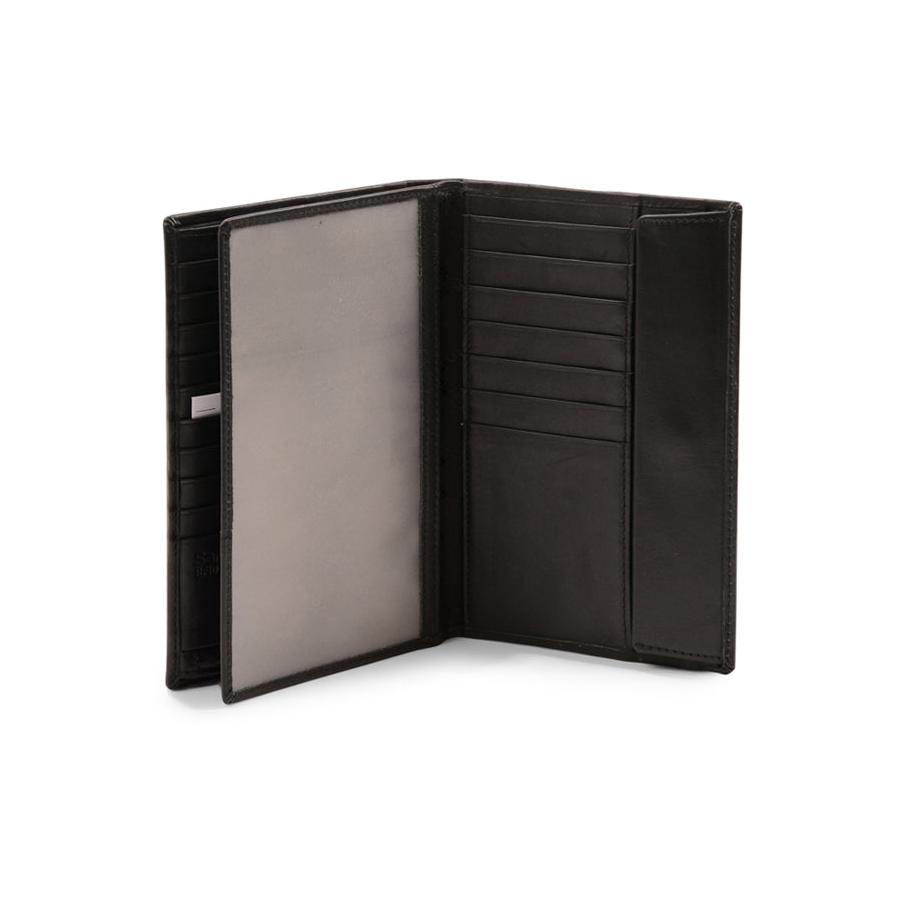 Samsonite DLX Leather RFID Compact Wallet - 17 Card Black Black
