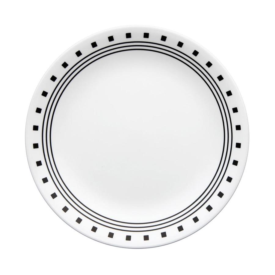 Corelle City Block 21.6cm Luncheon Plate (Set of 6) Black/White Black/White