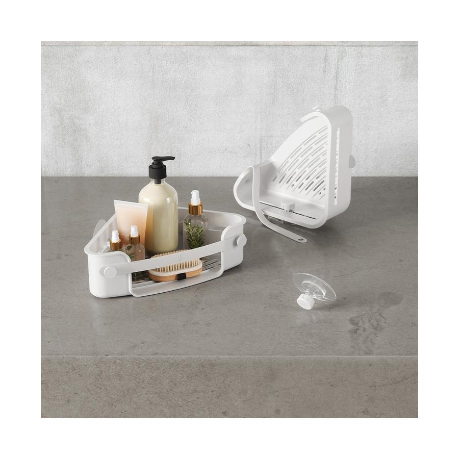 Umbra Flex Adhesive Corner Bin White White