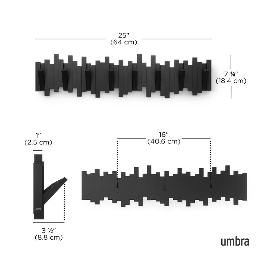 Umbra Sticks 8 Wall Hooks Black Black