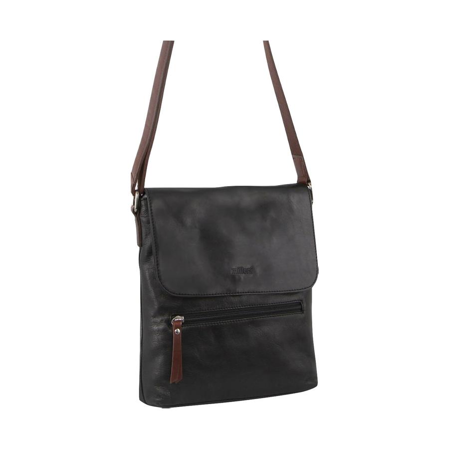 Milleni Leona Women's Leather Crossbody Bag Black/Chestnut Black/Chestnut