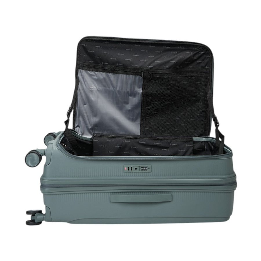 Caselite Venture 76cm Top Open Hardside Checked Suitcase Grey Green Grey Green