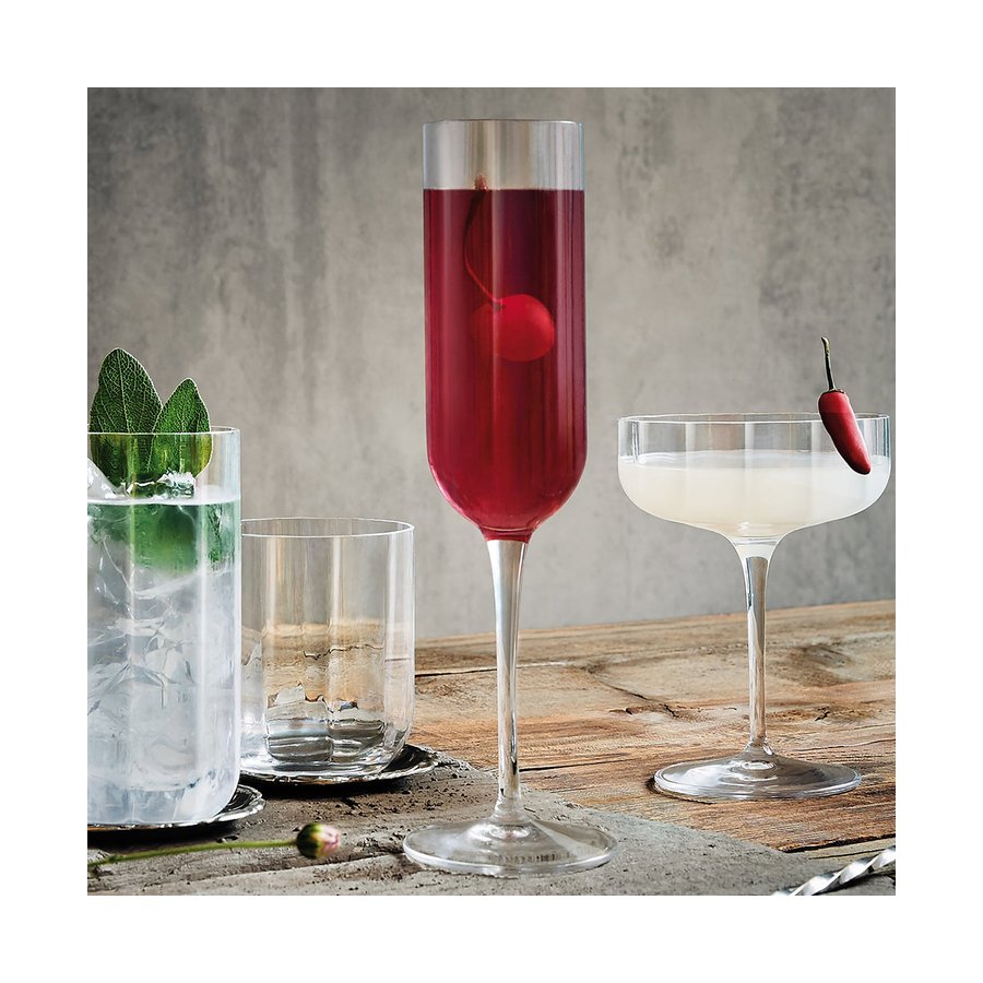 Luigi Bormioli Jazz 210ml Flute Gift Set of 4 Clear Clear