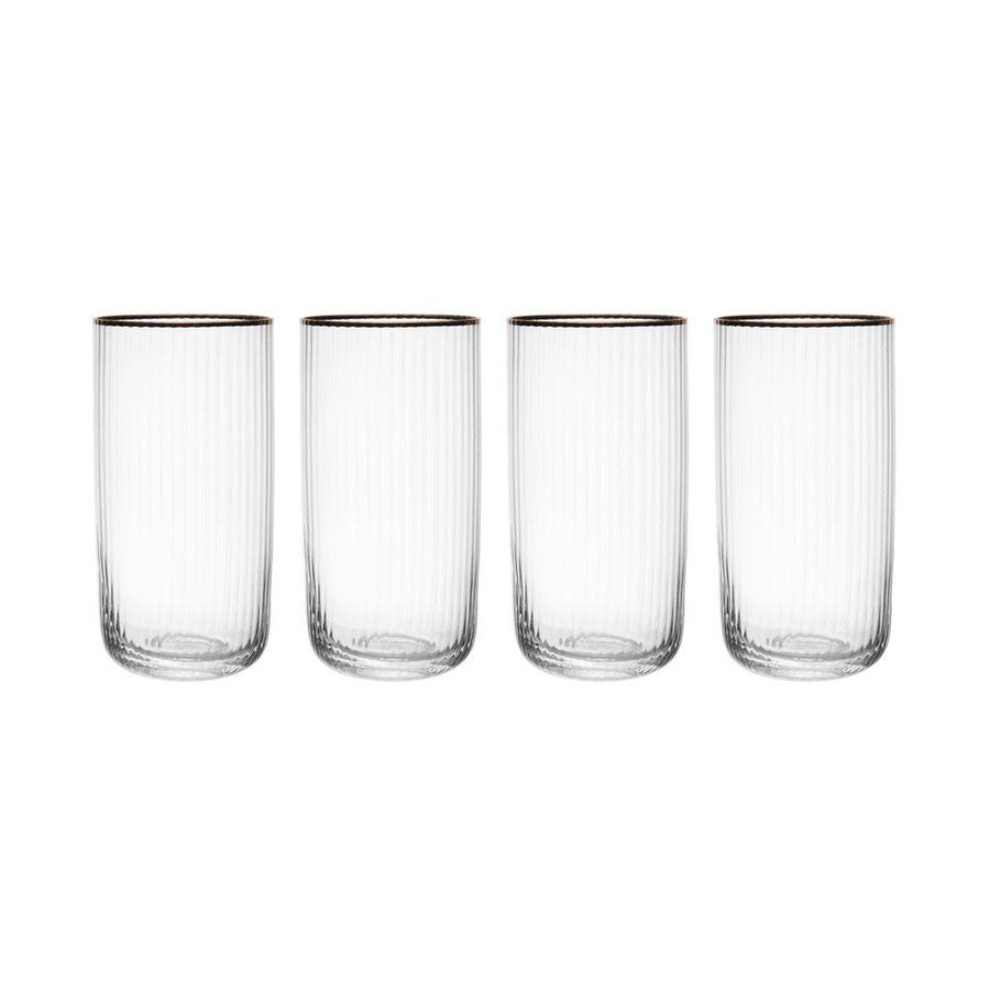 Mikasa Sorrento 510ml Crystal Highball Glasses (Set of 4) Clear Clear