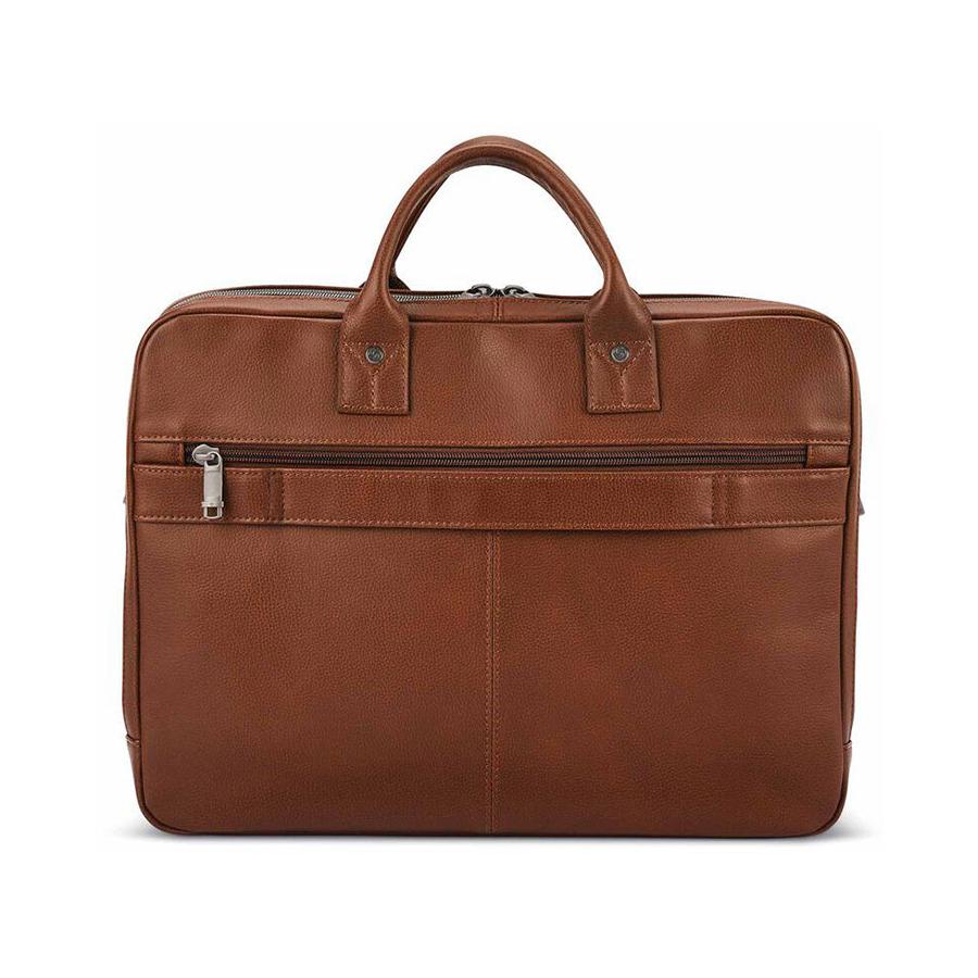 Samsonite Classic Leather Toploader Briefcase Cognac Cognac