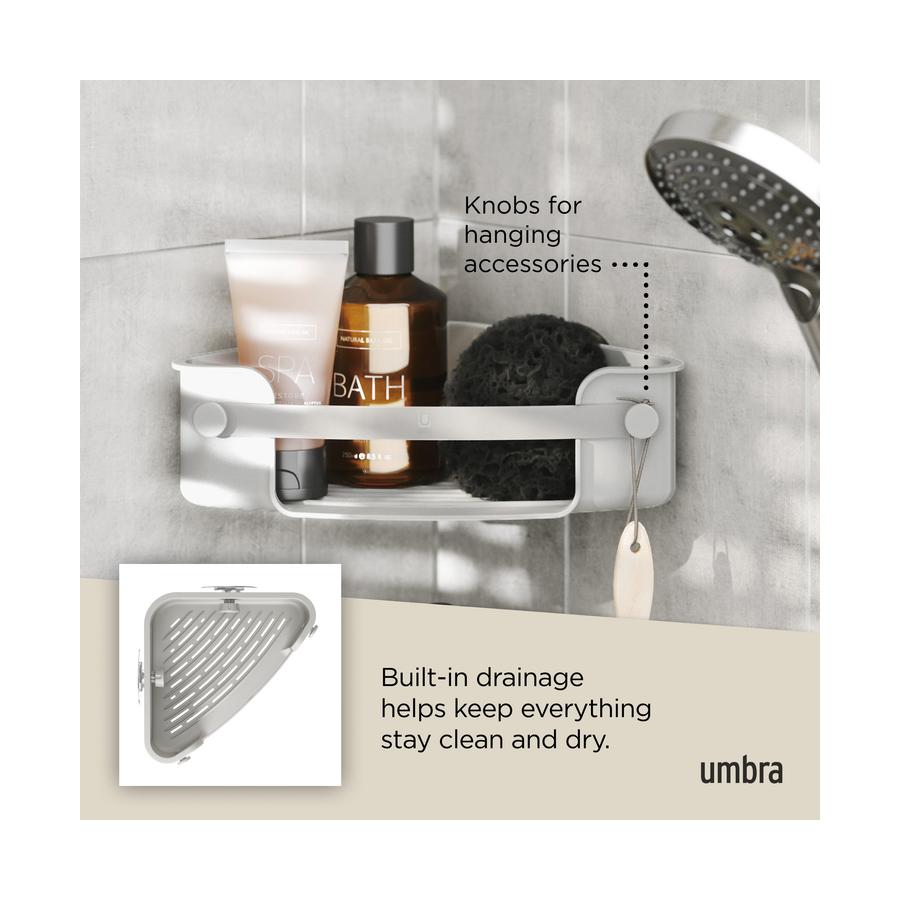 Umbra Flex Adhesive Corner Bin Grey Grey