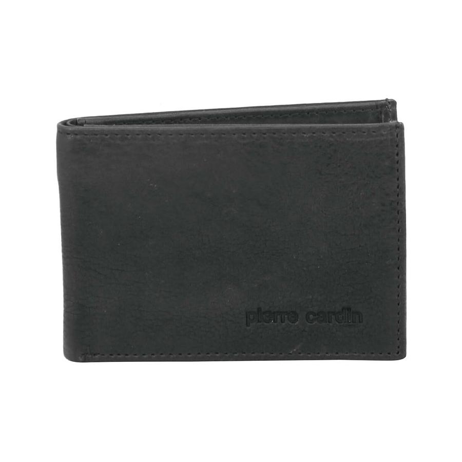 Pierre Cardin Finley Men's Rustic Leather RFID Wallet Black Black