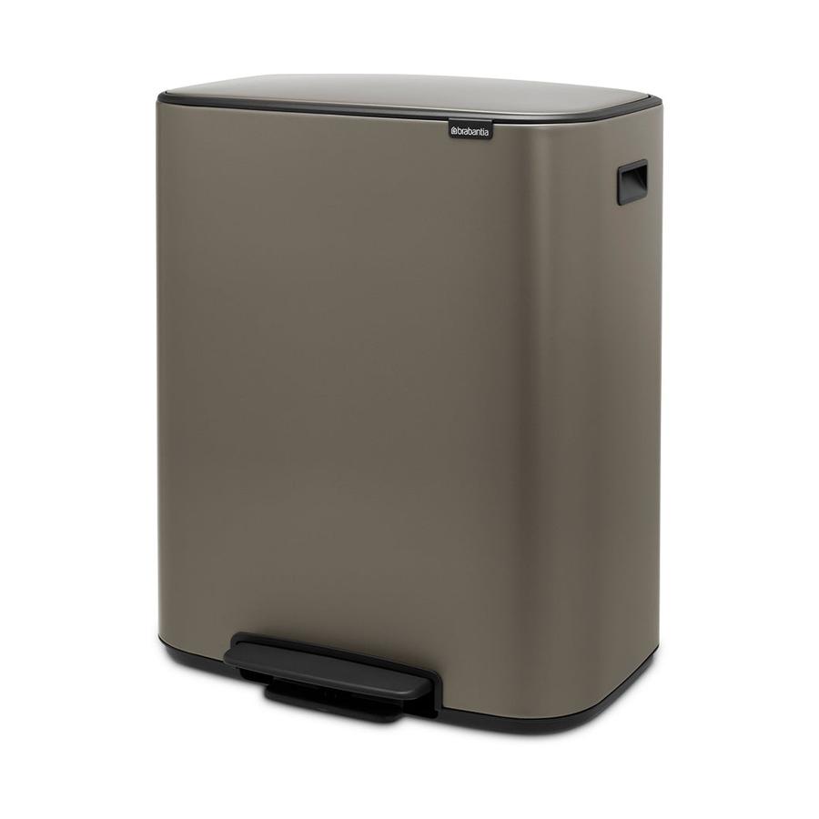 Brabantia Bo Pedal Bin (2 x 30L) Platinum Platinum