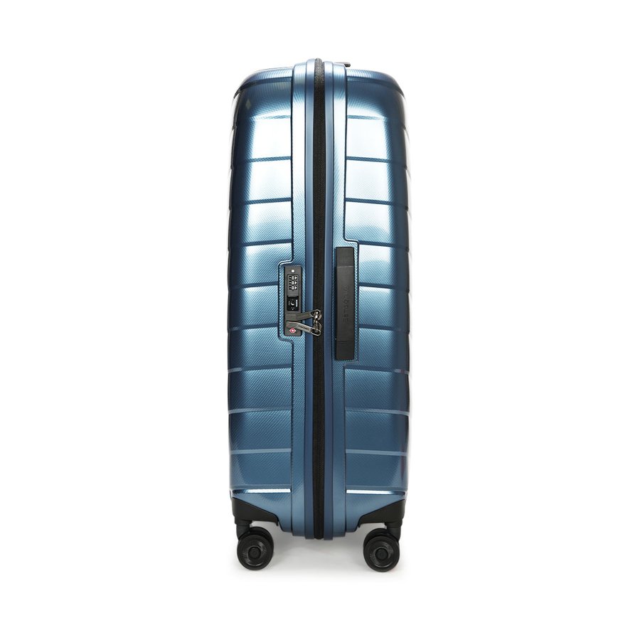 Samsonite Attrix 75cm Hardside Checked Suitcase Steel Blue Steel Blue