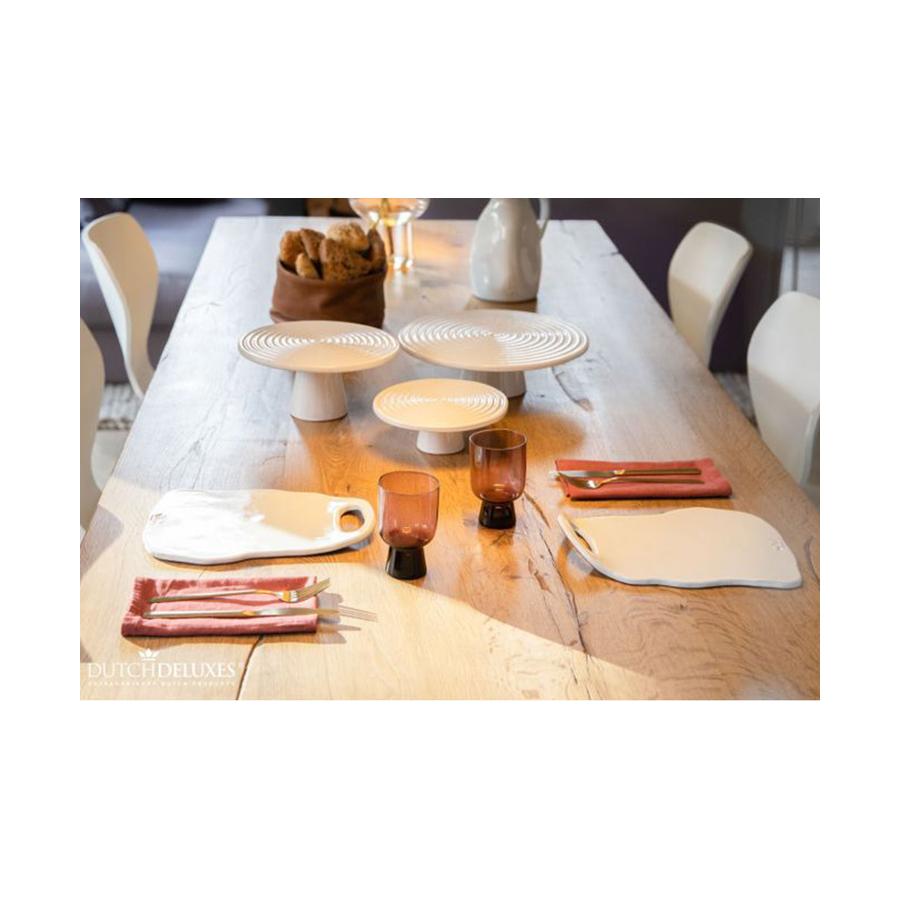 Dutch Deluxes Organic Ted Ceramic Board Plate White White