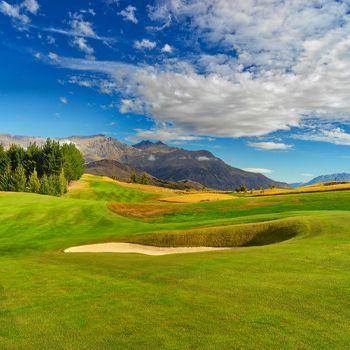 A golf course on a sunny day
