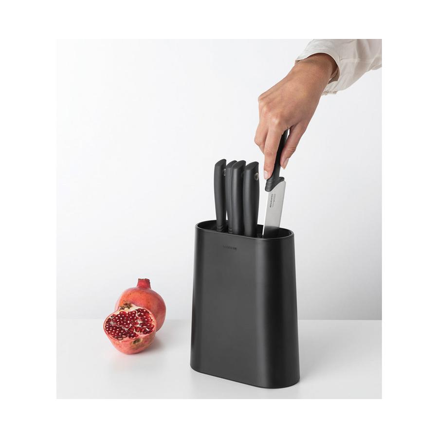 Brabantia Tasty+ Knife Block Plus Knives Dark Grey Dark Grey