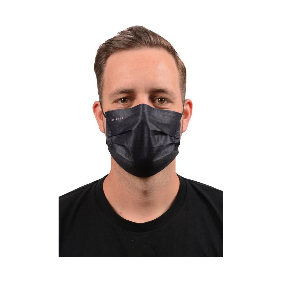Explorer Disposable Face Mask - 20 Pack Black Black