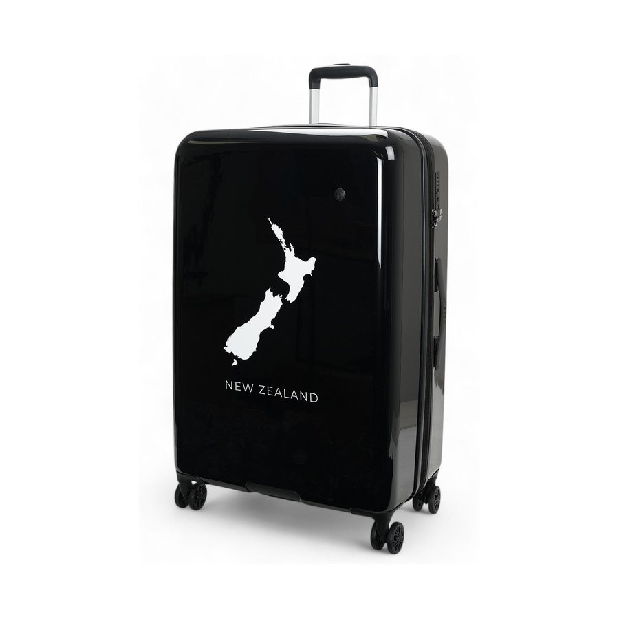 Caselite NZ Map 77cm & 77cm Hardside Luggage Set Black Black