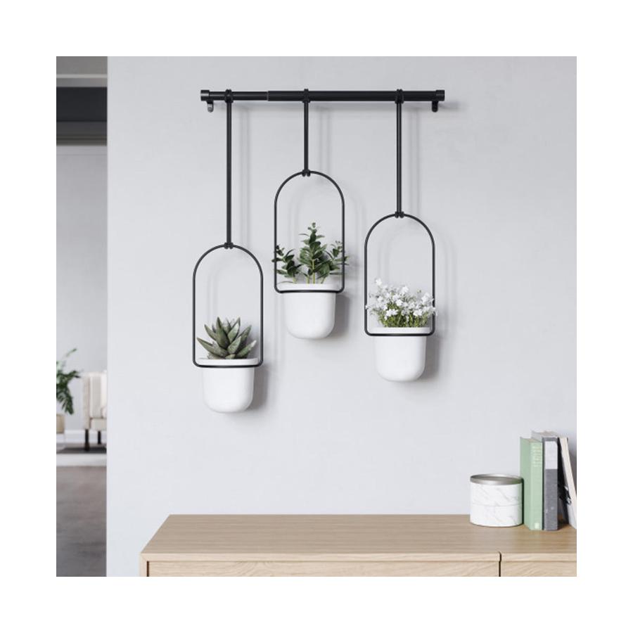 Umbra Triflora Hanging Planter White White