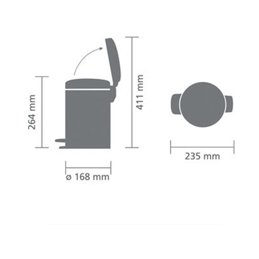 Brabantia NewIcon Pedal Bin (3L) Passion Red Passion Red