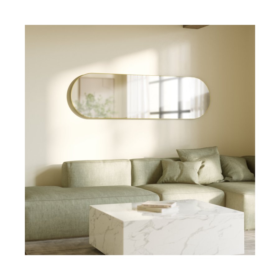 Umbra Hubba Pill Mirror (157cm x 46cm) Brass Brass