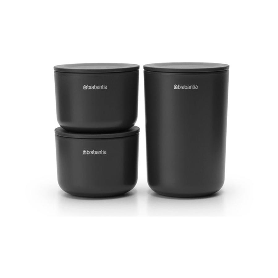 Brabantia ReNew Storage Pots (Set of 3) Dark Grey Dark Grey