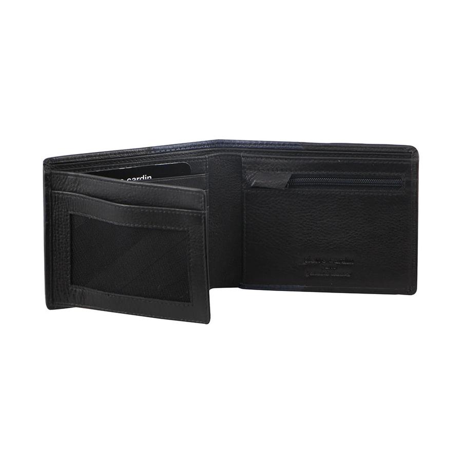 Pierre Cardin Two-Tone Men's Italian Leather RFID Wallet Black Black