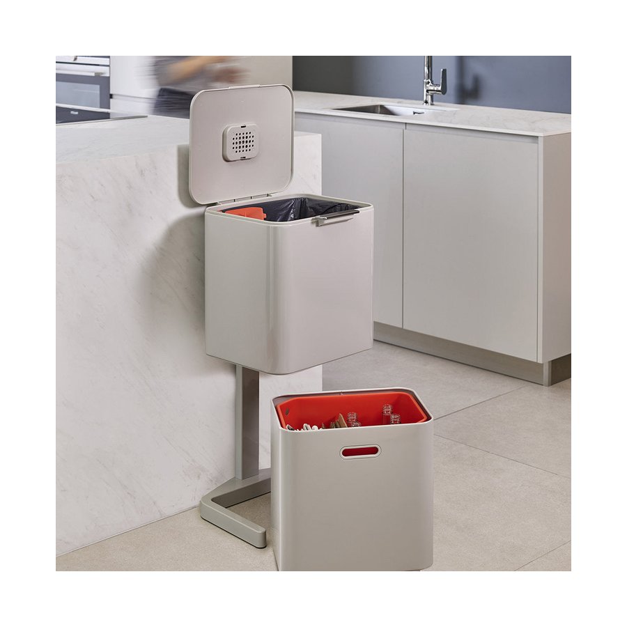 Joseph Joseph Totem 60L Waste & Recycling Bin Stone Stone
