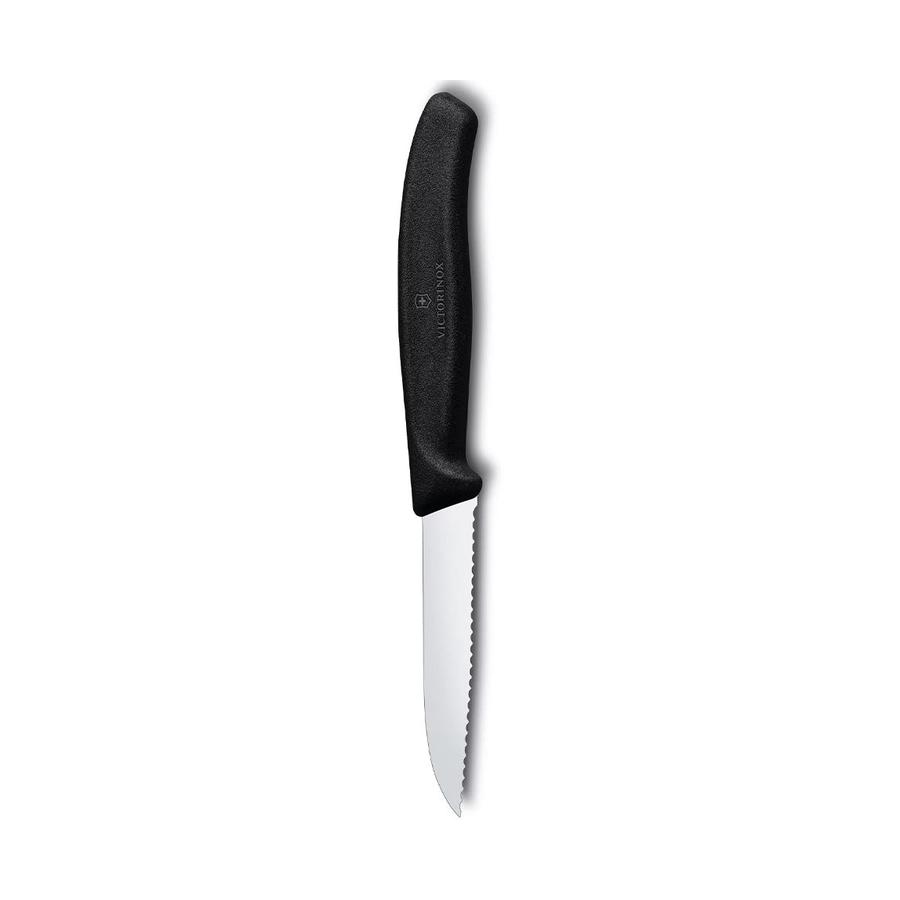 Victorinox Classic 8cm Paring Knife Wavy Edge Black Black