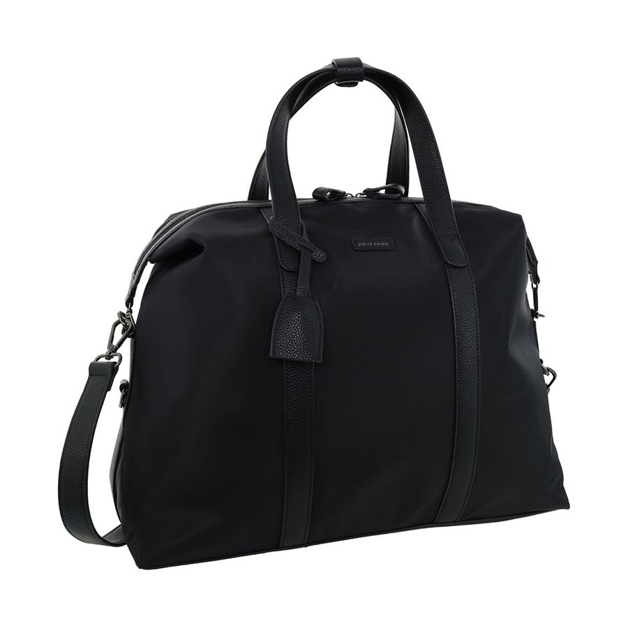 Pierre Cardin Dillon Unisex Nylon Travel Overnight Bag Black Black