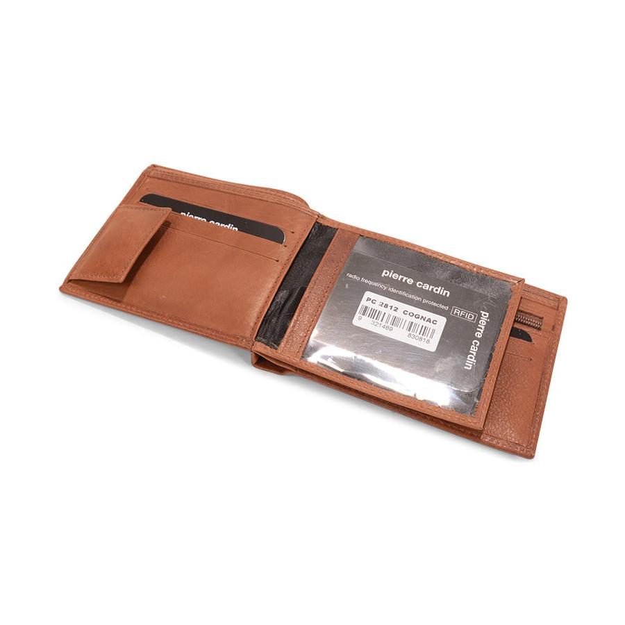 Pierre Cardin Theo RFID Mens Rustic Leather Wallet Cognac Cognac