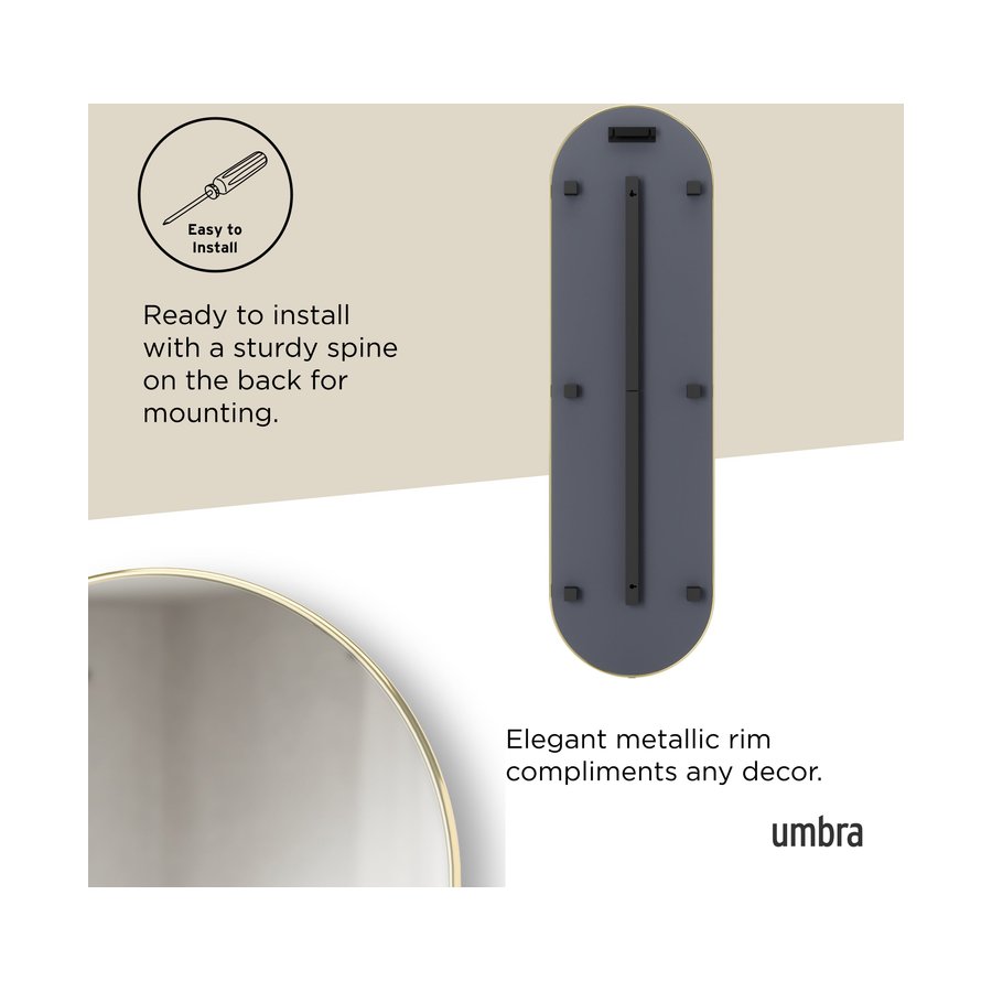 Umbra Hubba Pill Mirror (157cm x 46cm) Brass Brass