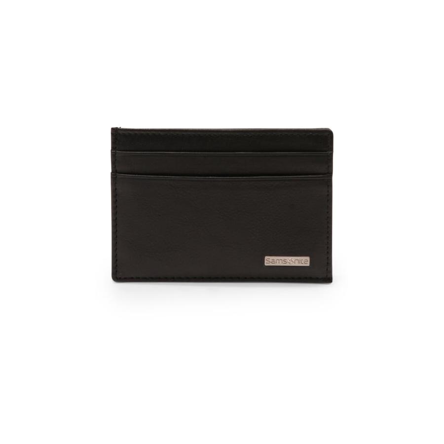 Samsonite DLX Leather RFID Card Holder Black Black