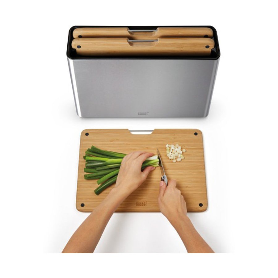 Joseph Joseph Folio Steel 3-Piece Chopping Board Set Bamboo Bamboo