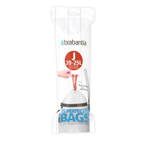 Brabantia PerfectFit Bags Code J (23L) Pack of 20 White