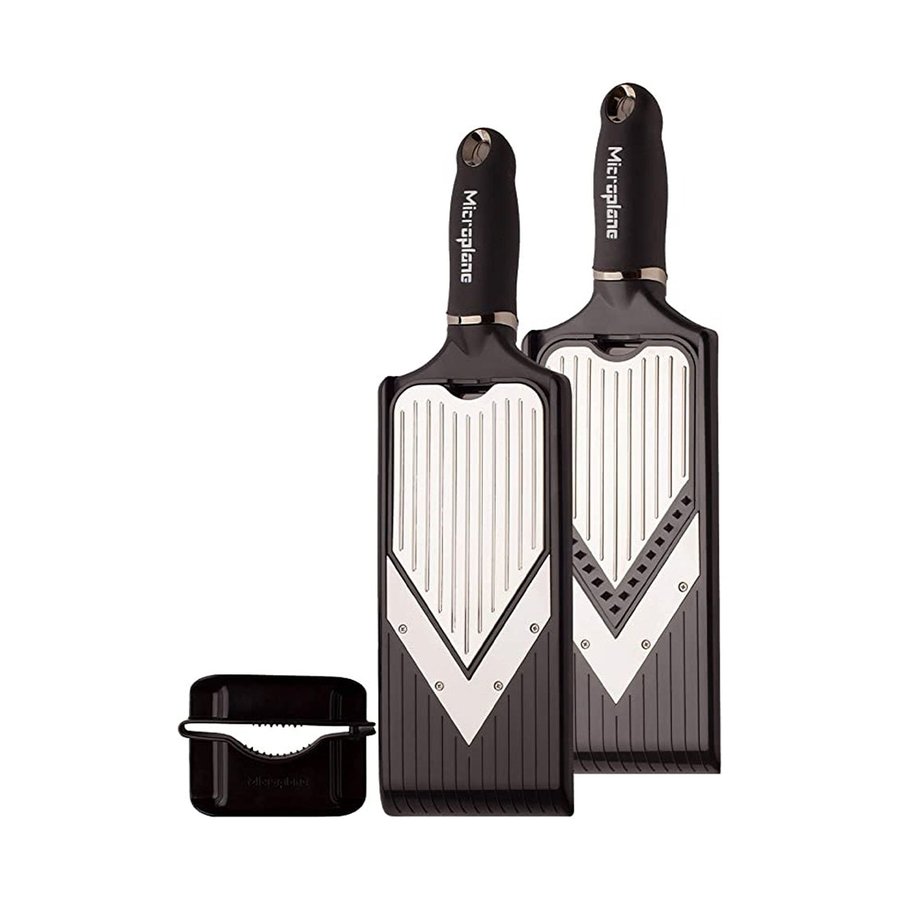 Microplane Adjustable V-Slicer with Julienne Blade Black Black