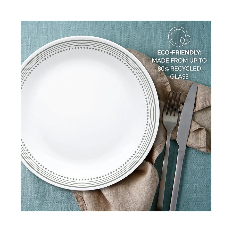 Corelle Mystic Gray 12 Piece Dinner Set White White