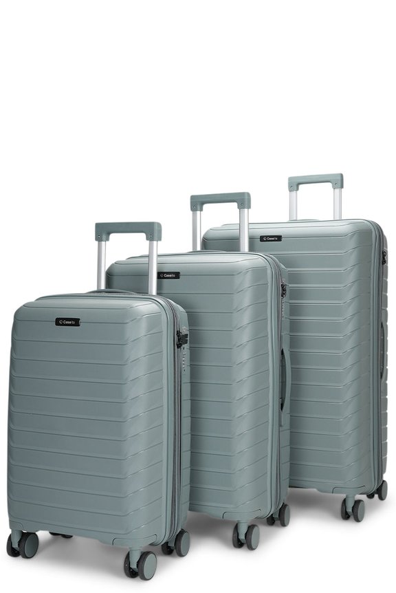 Caselite Expedition 56cm, 65cm & 75cm Hardside Luggage Set Grey Green