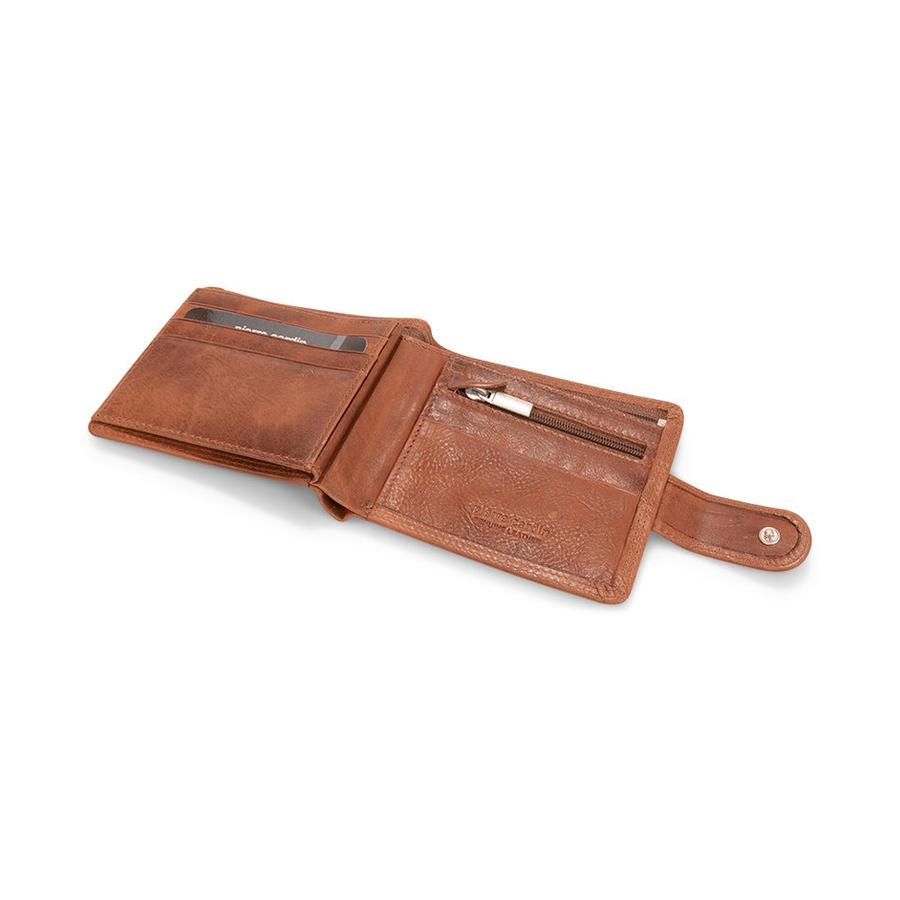 Pierre Cardin RFID Mens Rustic Leather Wallet Cognac Cognac