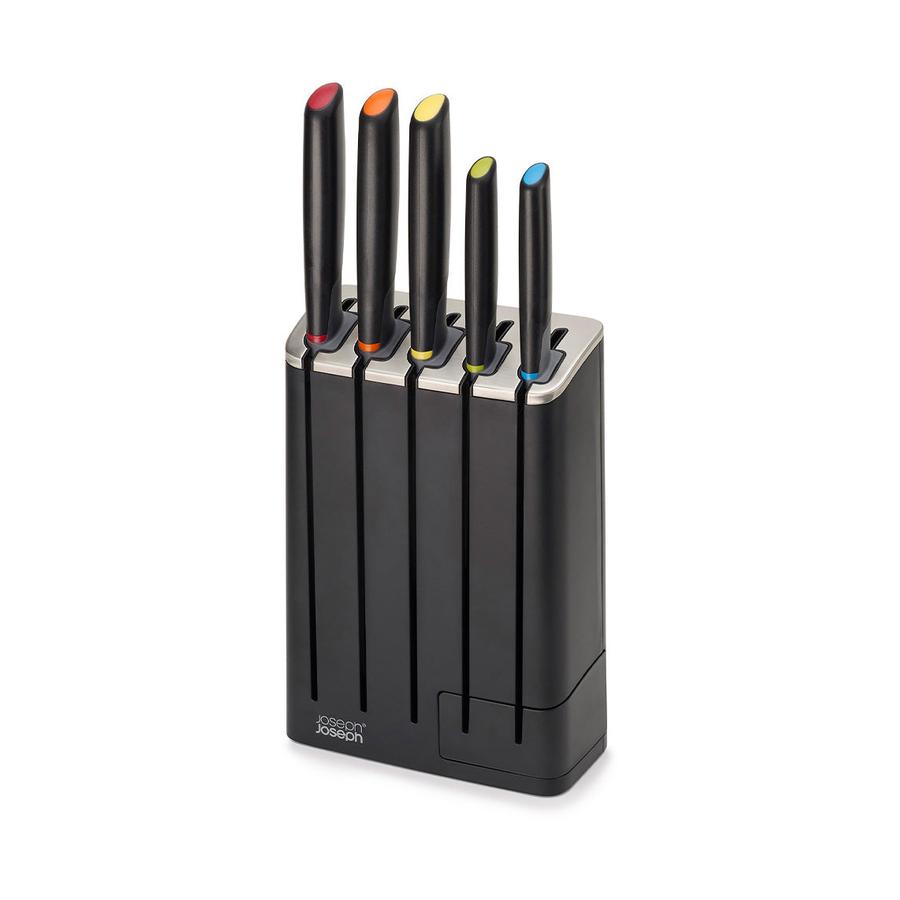 Joseph Joseph Elevate Slimblock 5 Piece Knife Block Set Black Black