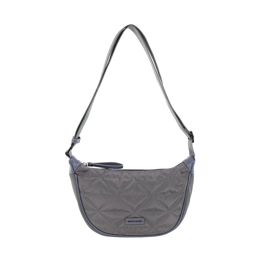 Pierre Cardin Charlise Ladies Nylon Crescent Cross-Body Bag Grey Grey