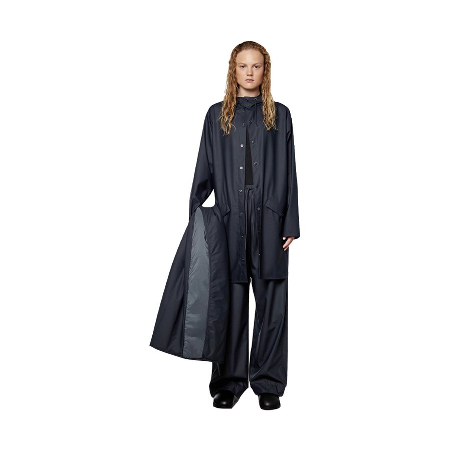 Rains Long Jacket Navy Default Title