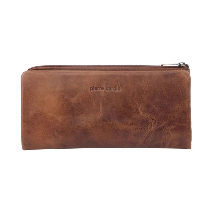 Pierre Cardin Tatum Women's Rustic Leather RFID Wallet Cognac Cognac