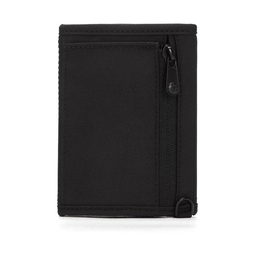 Pacsafe RFIDsafe V125 Anti-Theft RFID Blocking Tri-Fold Wallet Black Black