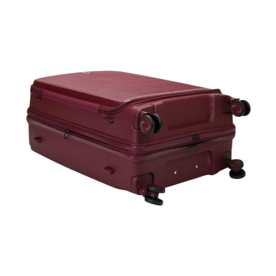 Caselite Venture 76cm Top Open Hardside Checked Suitcase Dark Red Dark Red