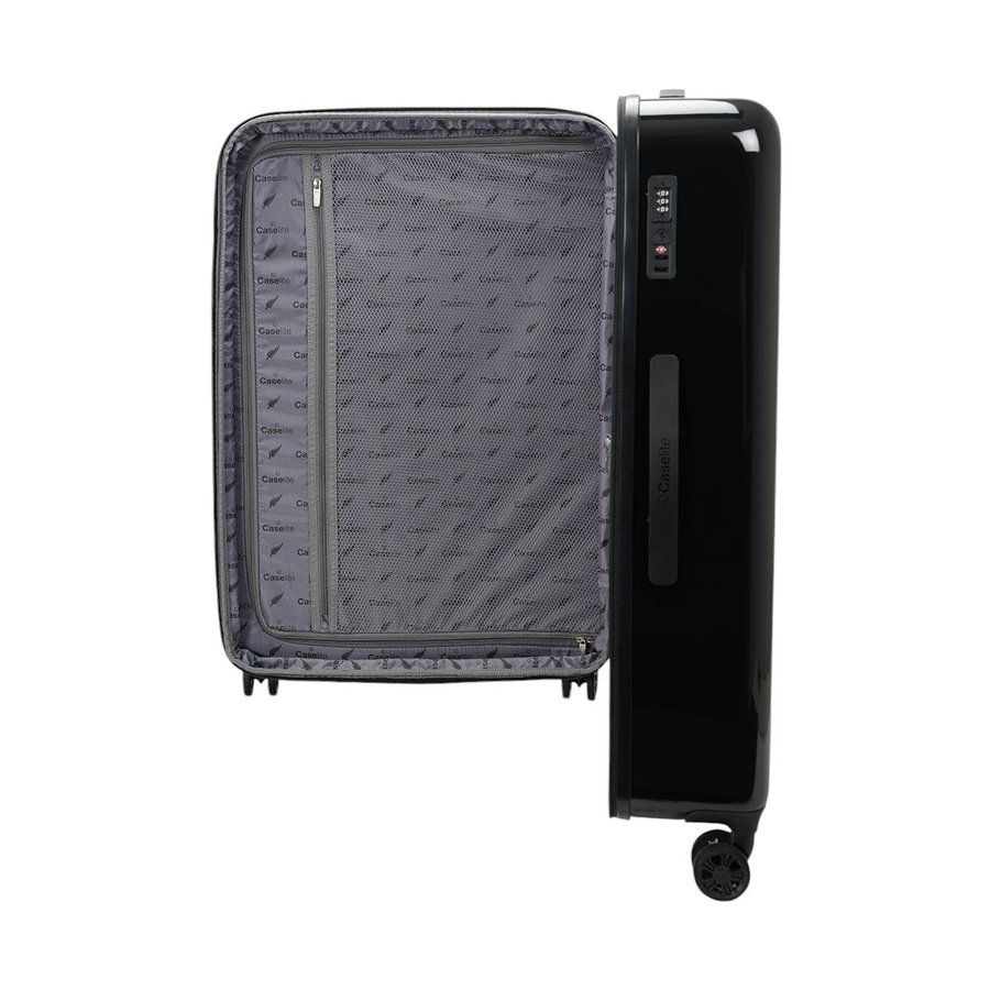Caselite NZ Map 56cm & 77cm Hardside Luggage Set Black Black